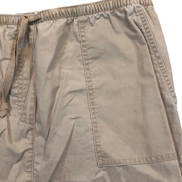 LL BEAN Women’s Medium Petite Khaki‎ Skirt Tan Expandable Waist Pockets Midi - Picture 1 of 10